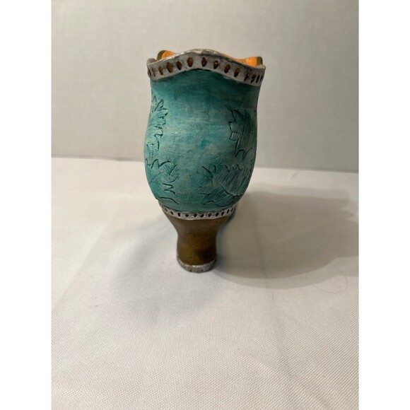 1998 CBK, LTD LLC Exclusive 5 1/2 “ Turquoise & Orange Resin Heel / Pump Shoe - Picture 3 of 7